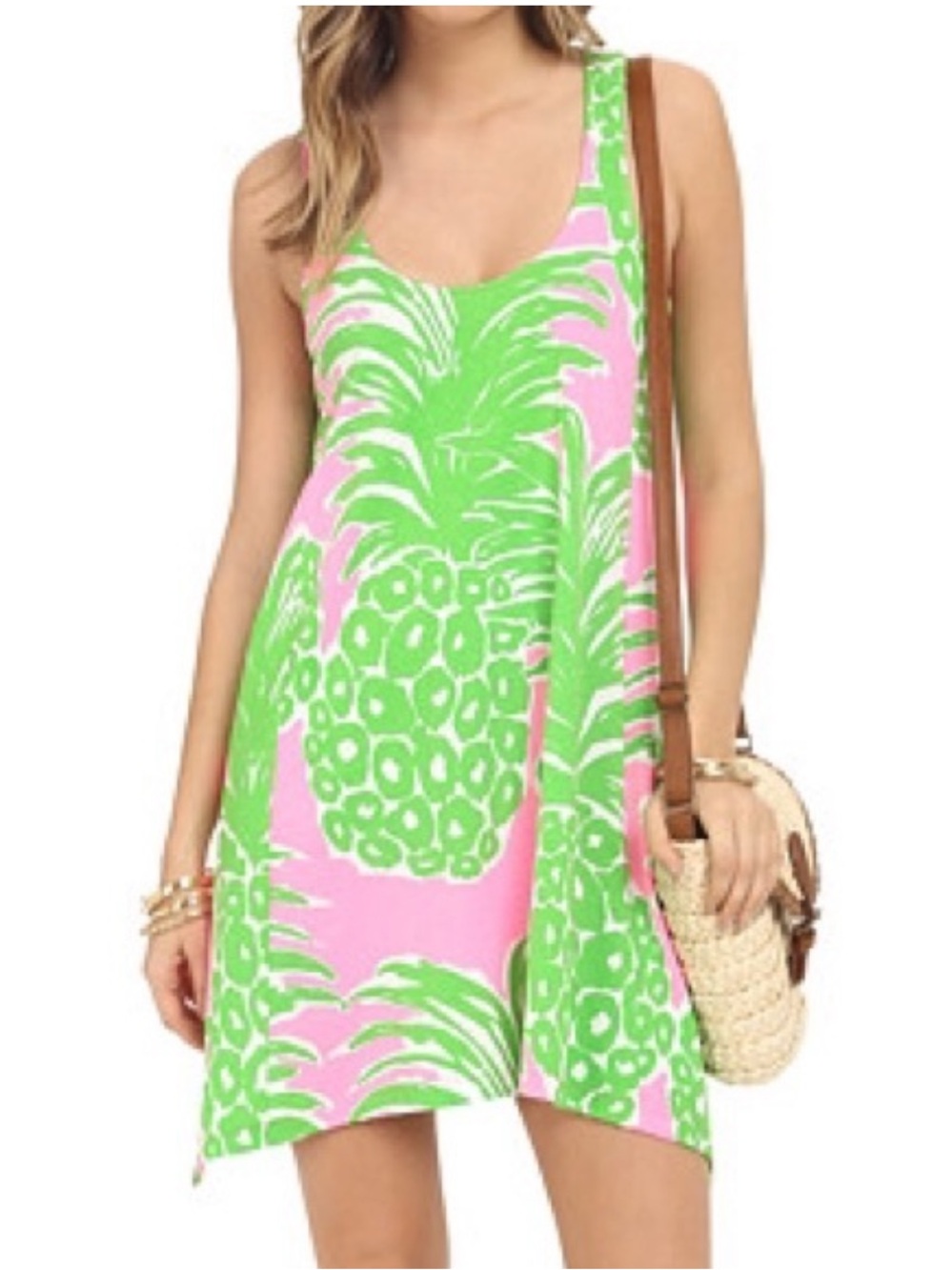 Lilly Pulitzer Monterey Dress Pima Cotton Pineapple Print size M